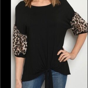 Oversized black cheetah blouse